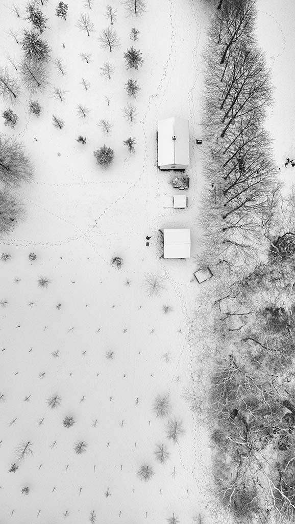 house in snow