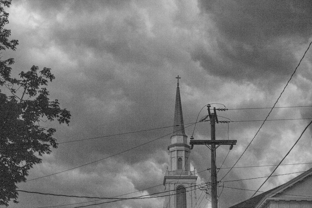 Clouds steeple cross