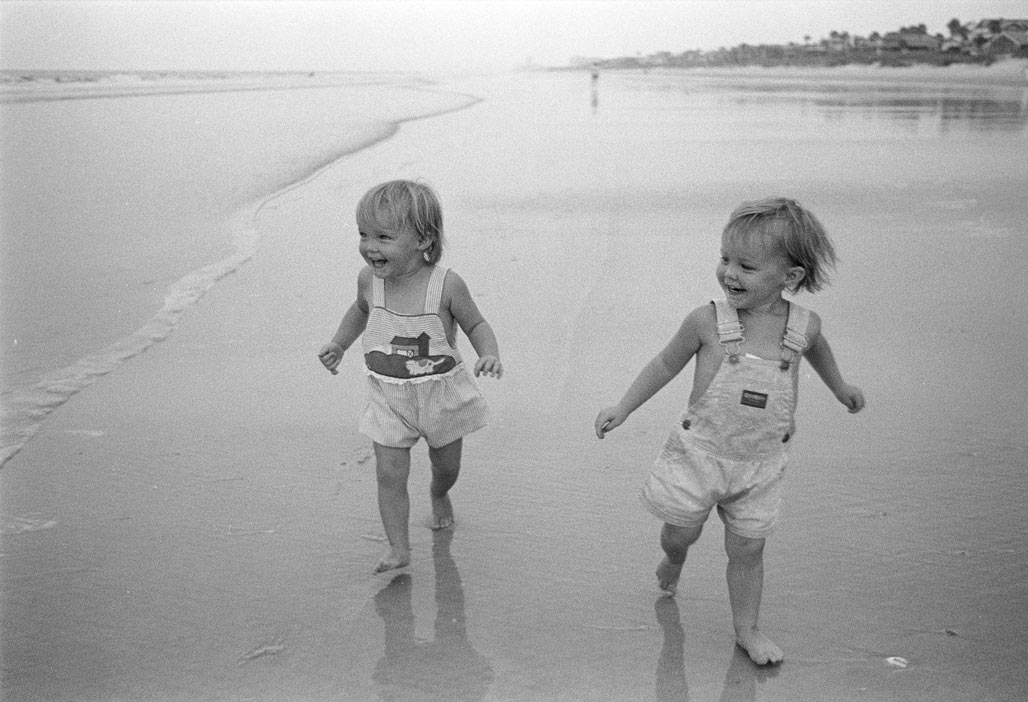 twins on beach